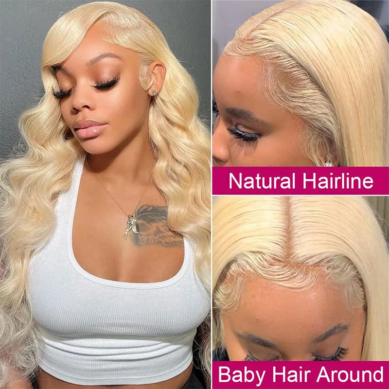 Klaiyi 613 Honey Blonde Body Wave Lace Closure Wig 5*5 HD Glueless Human Hair Wigs 200 Density