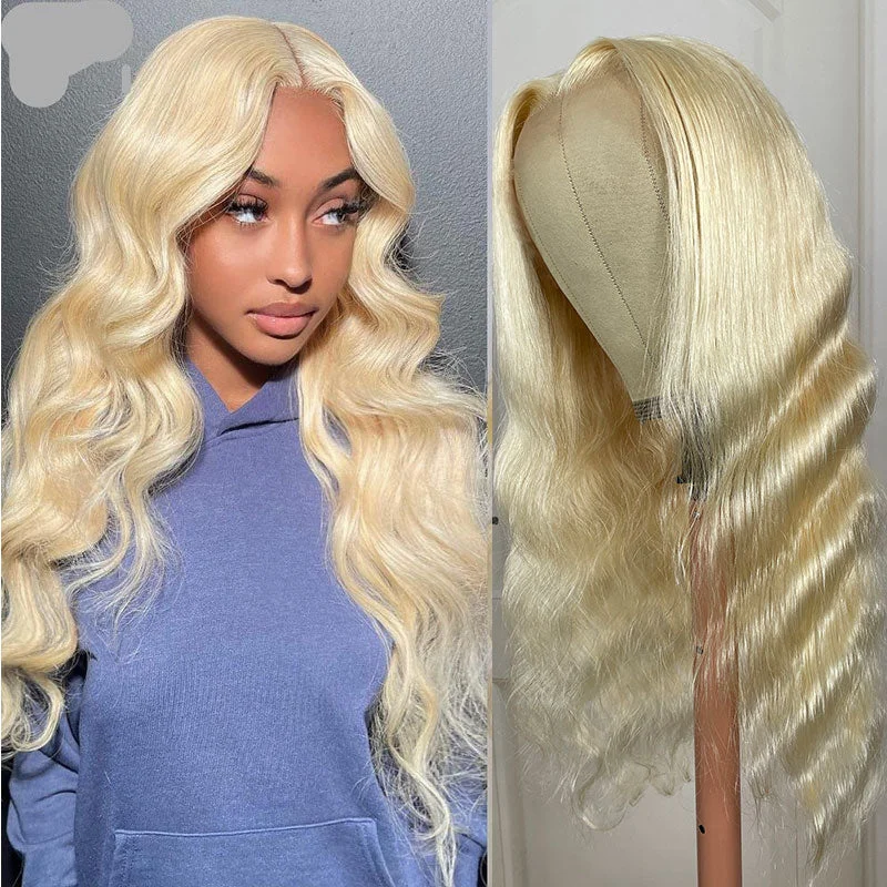 Klaiyi 613 Honey Blonde Body Wave Lace Closure Wig 5*5 HD Glueless Human Hair Wigs 200 Density