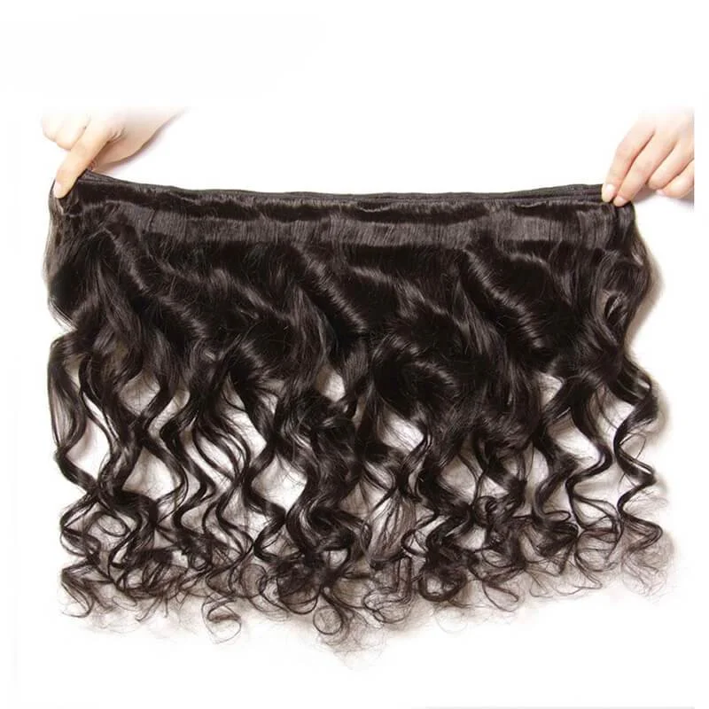 Klaiyi Peruvian Loose Wave 3 Bundles with 4*4 Lace Closure Deals