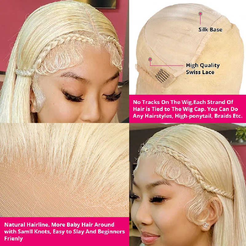 Lolly 613 Blonde Full Lace Wigs Body Wave Glueless Lace Front Wigs 250% Density Human Hair Wigs