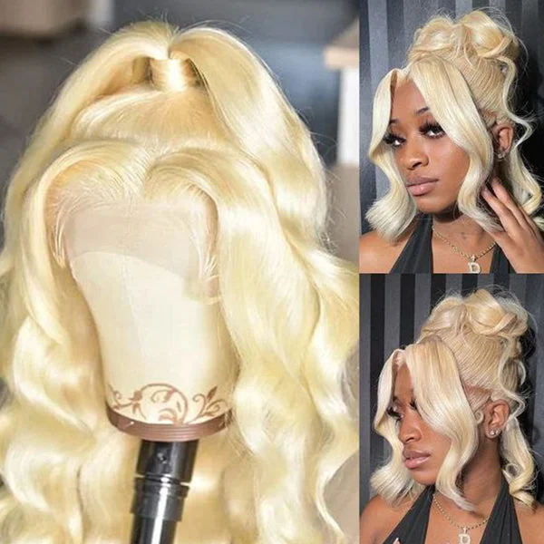 Lolly 613 Blonde Full Lace Wigs Body Wave Glueless Lace Front Wigs 250% Density Human Hair Wigs