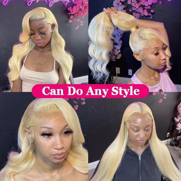 Lolly 613 Blonde Full Lace Wigs Body Wave Glueless Lace Front Wigs 250% Density Human Hair Wigs