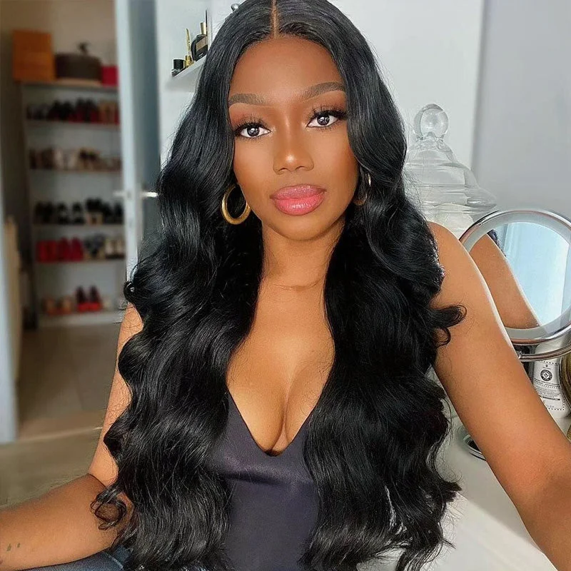 Pre-bleached Knots Body Wave 4x4 5x6 Pre Cut HD Lace Wear Go Wig