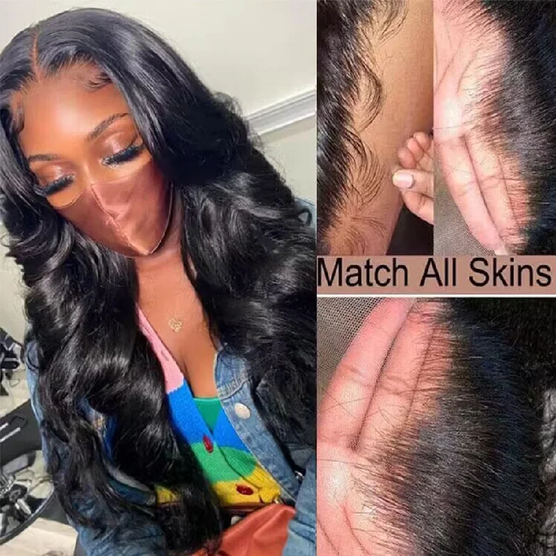 Pre-bleached Knots Body Wave 4x4 5x6 Pre Cut HD Lace Wear Go Wig