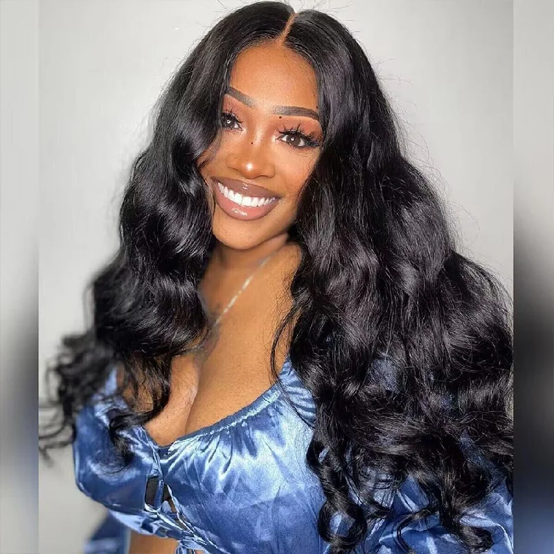 Pre-bleached Knots Body Wave 4x4 5x6 Pre Cut HD Lace Wear Go Wig