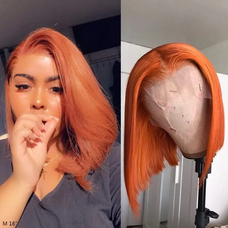 Ginger Color Bob Wig 4x4/13x4 HD Lace Wigs Remy Human Hair Short Cut Style