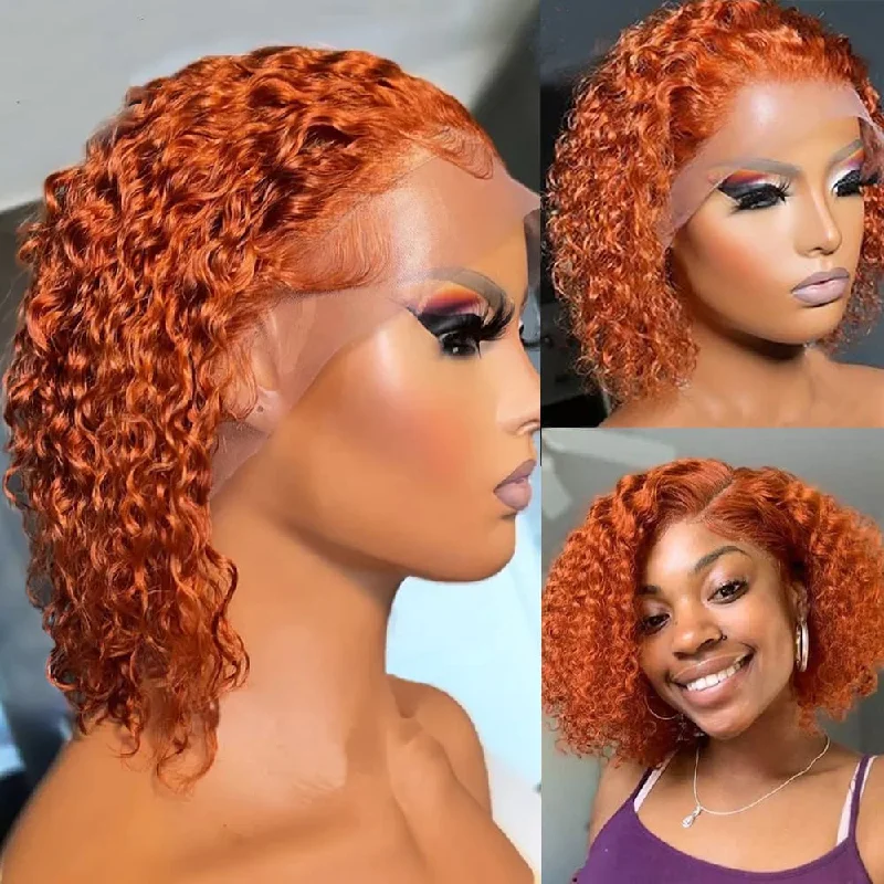 Ginger Color Bob Wig 4x4/13x4 HD Lace Wigs Remy Human Hair Short Cut Style