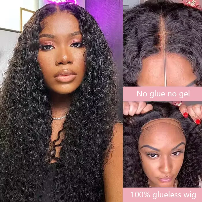 Pre-cut 9x6 Lace M-cap Wear Go Glueless Mini Knots Deep Wave HD Lace Front Wig Pre-plucked