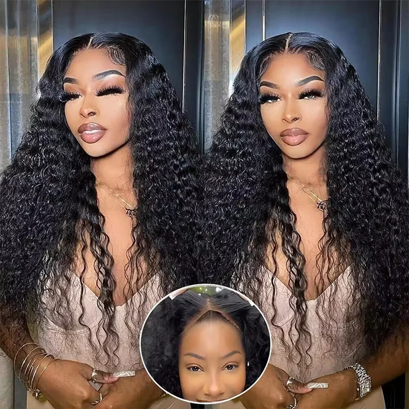 Pre-cut 9x6 Lace M-cap Wear Go Glueless Mini Knots Deep Wave HD Lace Front Wig Pre-plucked