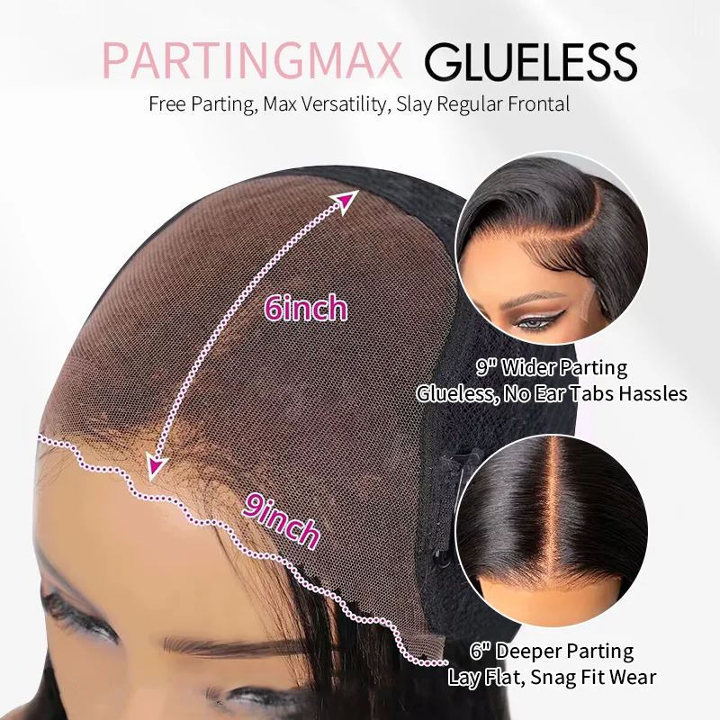 Pre-cut 9x6 Lace M-cap Wear Go Glueless Mini Knots Deep Wave HD Lace Front Wig Pre-plucked