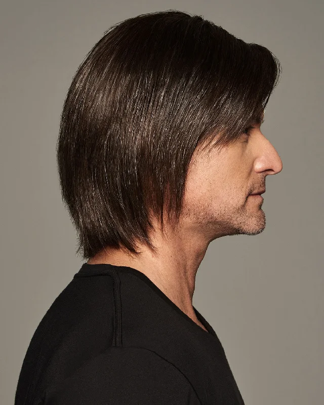 Sharp | Average/Large Men's Lace Front & Monofilament Human Hair Blend Wig by HIM