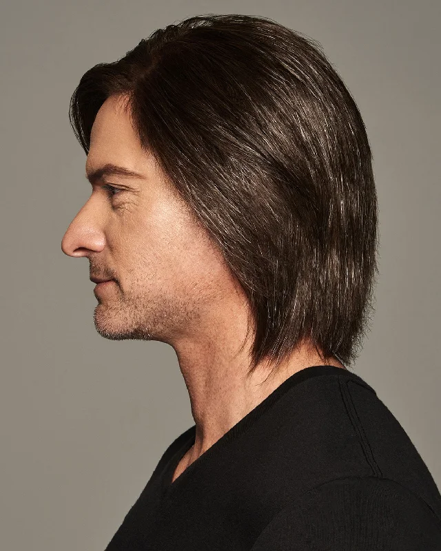 Sharp | Average/Large Men's Lace Front & Monofilament Human Hair Blend Wig by HIM