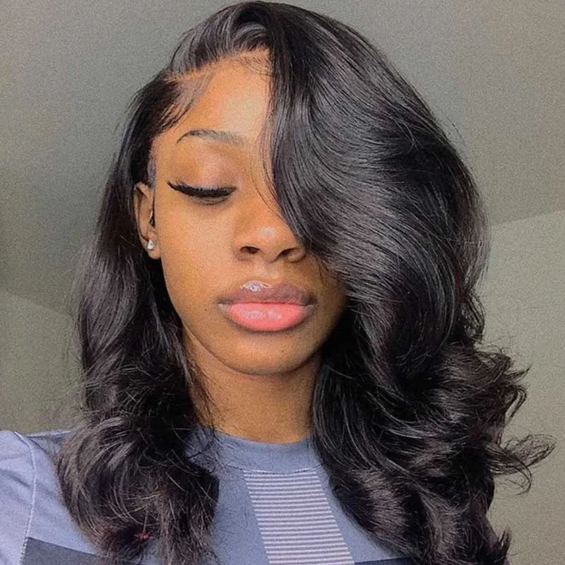 Side Part Bob Wig Body Wave Customized 13x4 Lace Front Wig 10A Human Hair