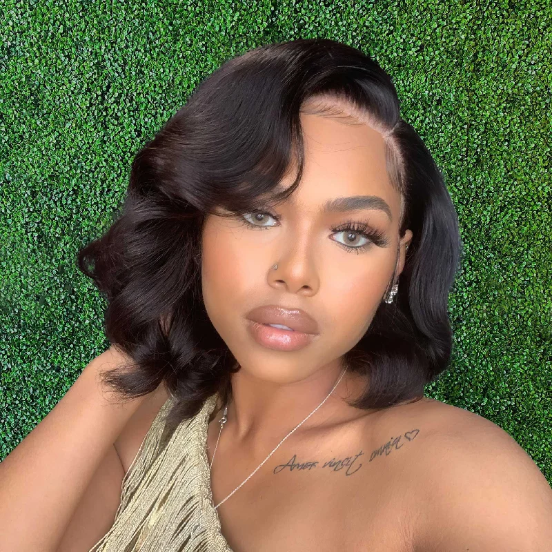 Side Part Bob Wig Body Wave Customized 13x4 Lace Front Wig 10A Human Hair