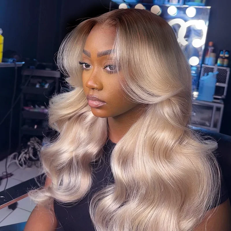 Sterly Chocolate Dipped Marshmallow Vibe 13x6 Lace Breathable Air Loose Body Wave / Straight Hair Wigs