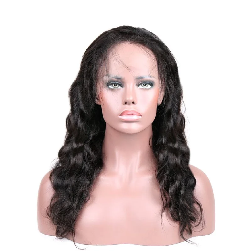 Virgin Hair Full Lace Wigs Natural Color hair 100% Human Hair Body Wave