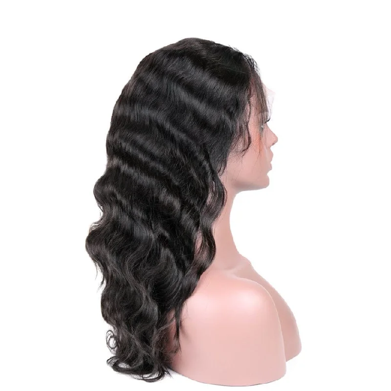 Virgin Hair Full Lace Wigs Natural Color hair 100% Human Hair Body Wave