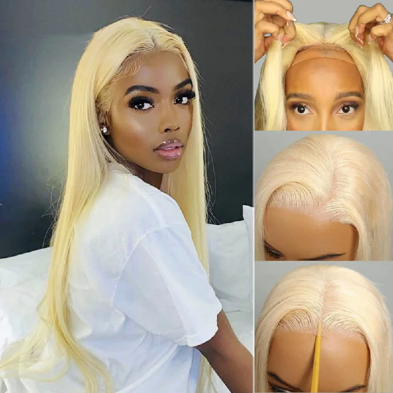 Blonde Glueless Lace Wig Human Hair | 613 HD Lace Closure Wig