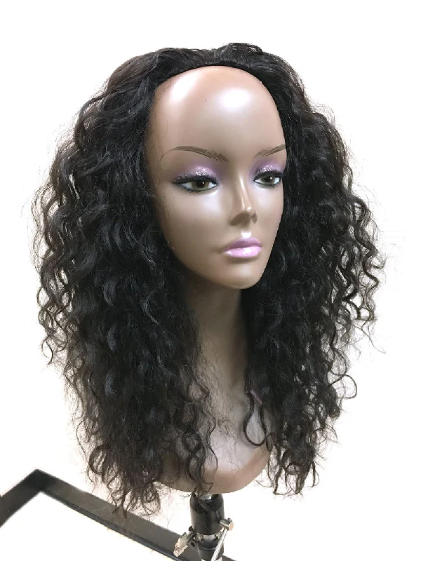 Half Wig 100% Human Hair in Kinky Wave 18"
